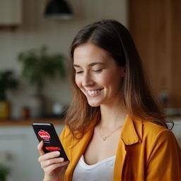 BritBite mobile app - woman ordering food