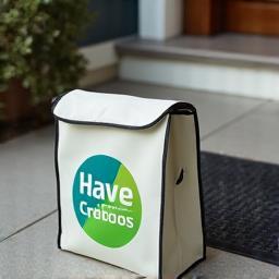 Contactless food delivery - meal bag placed at doorstep