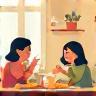 Enjoy Your Meal icon - happy family eating at home
